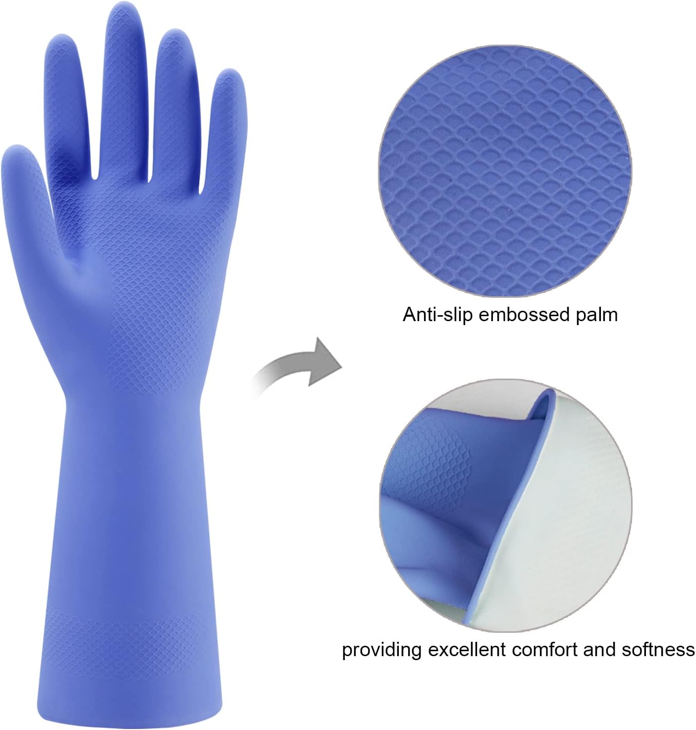Rubber Kitchen Dishwashing Gloves, Colorful Reusable Household Cleaning Gloves for Washing Dishes and Cleaning Tasksv-4 Pairs Rubber Kitchen Dishwashing Gloves, Colorful Reusable Household Cleaning Gloves for Washing Dishes and Cleaning Tasksv-4 Pairs